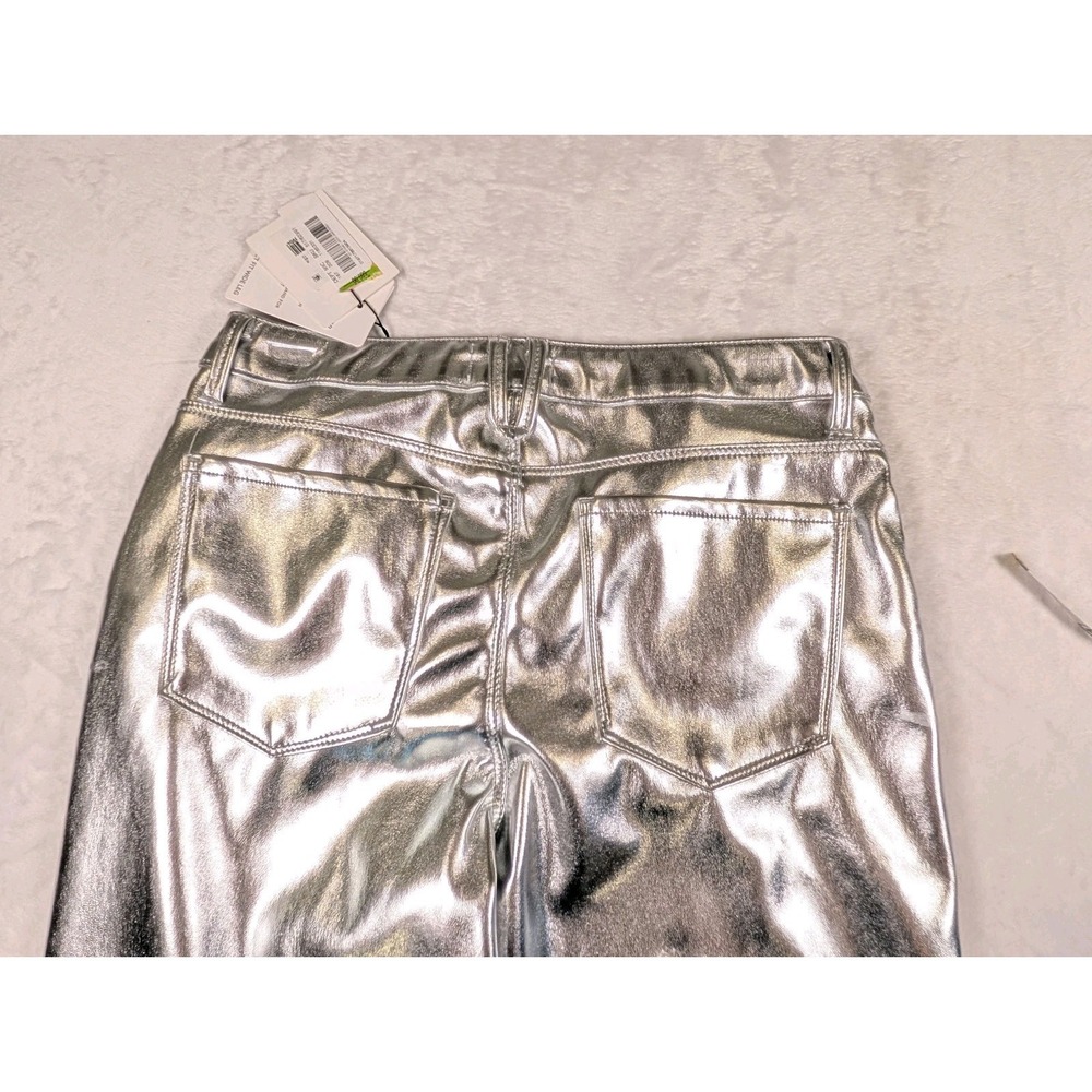 Gibson Latimer Women Silver Metallic Perfect Fit Wide Leg READ Pants Size 8 - Picture 6 of 14
